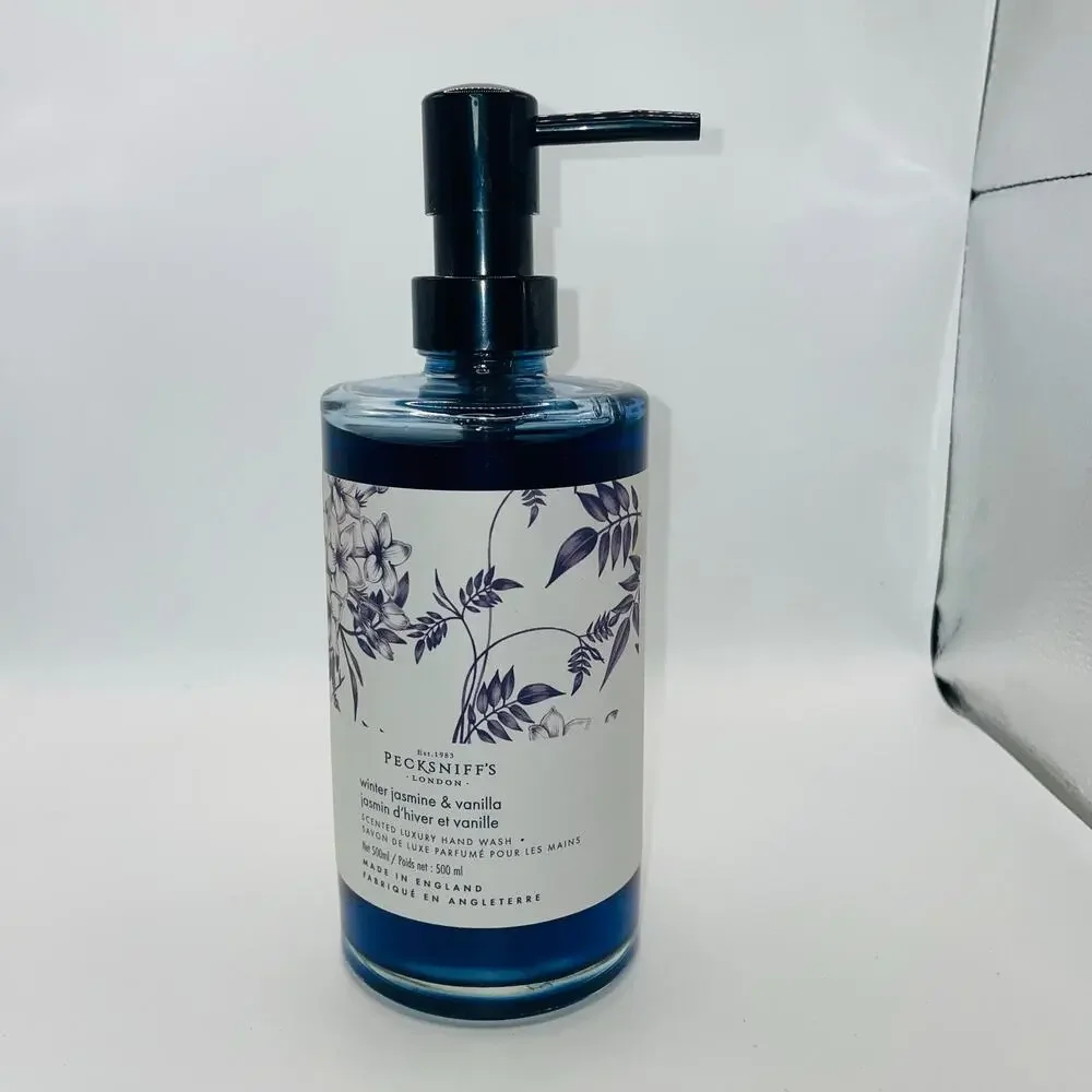 Pecksniffs England Winter Jasmine Vanilla Luxury Glass Bottle Hand Soap 16.9oz